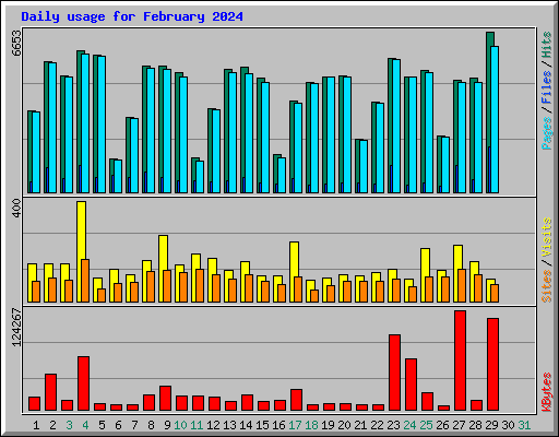 Daily usage for February 2024