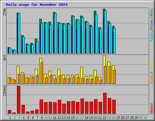 Daily usage for November 2024