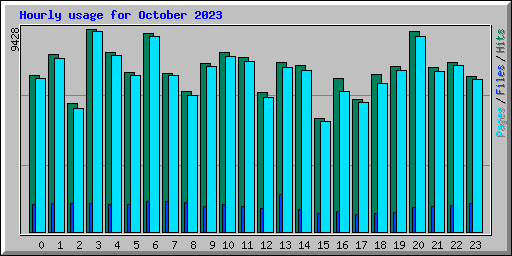 Hourly usage for October 2023